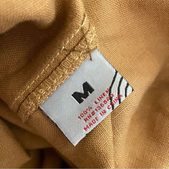 Lanzzino Short Sleeve Linen Button Down Shirt Size MED - Picture 7 of 7